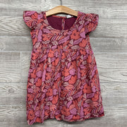 Flutter Sleeve Dress Flowers Leaves 4-5