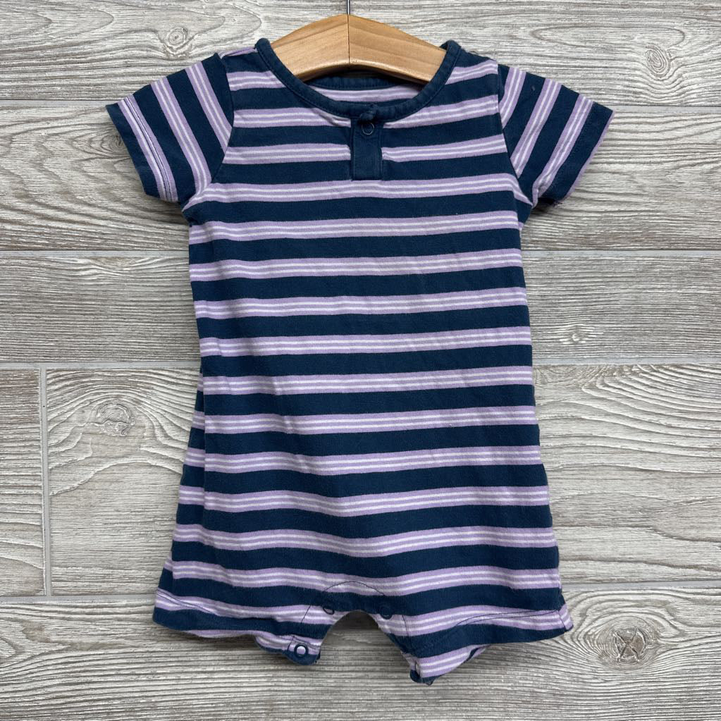 Henley Shorty Romper Stripes 9M