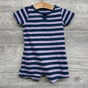 Henley Shorty Romper Stripes 9M