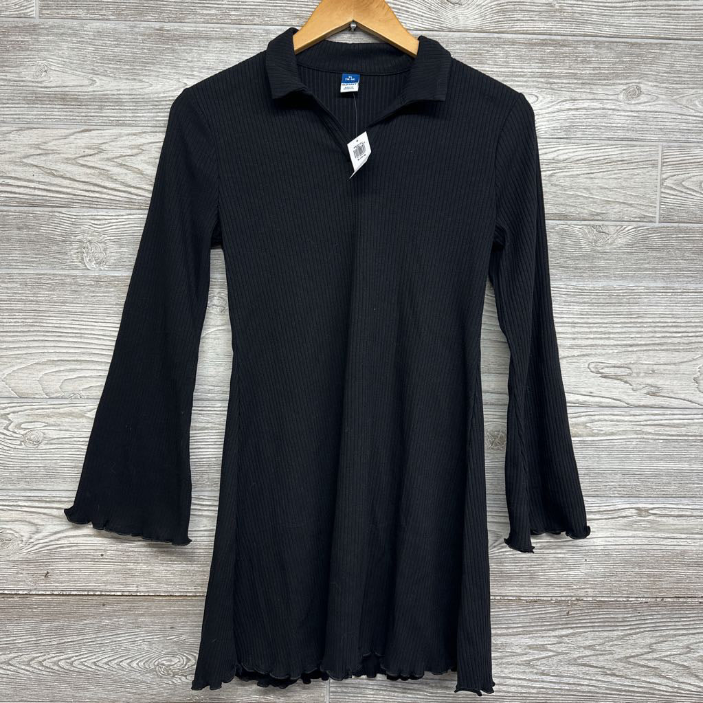 NEW LS Ribbed Bell Sleeve Collared Dress 14-16