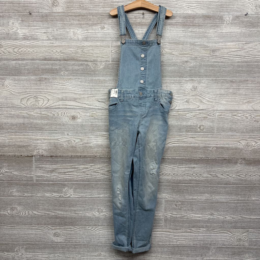 NEW Distressed Denim Overalls 14 *