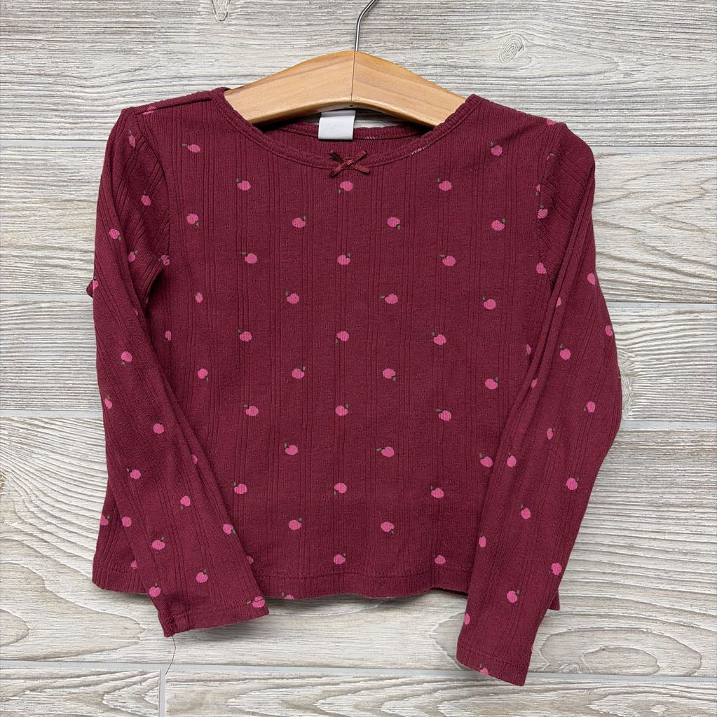 LS Ribbed Shirt Apples 4t