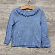 Pointelle Lite Sweater Ruffle Collar 4t