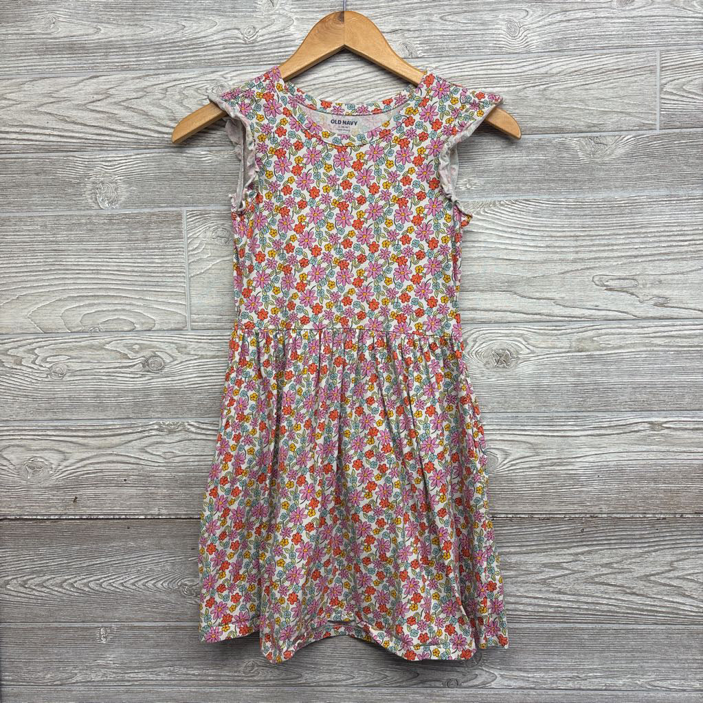 Flutter Sleeve Dress Flowers 10-12