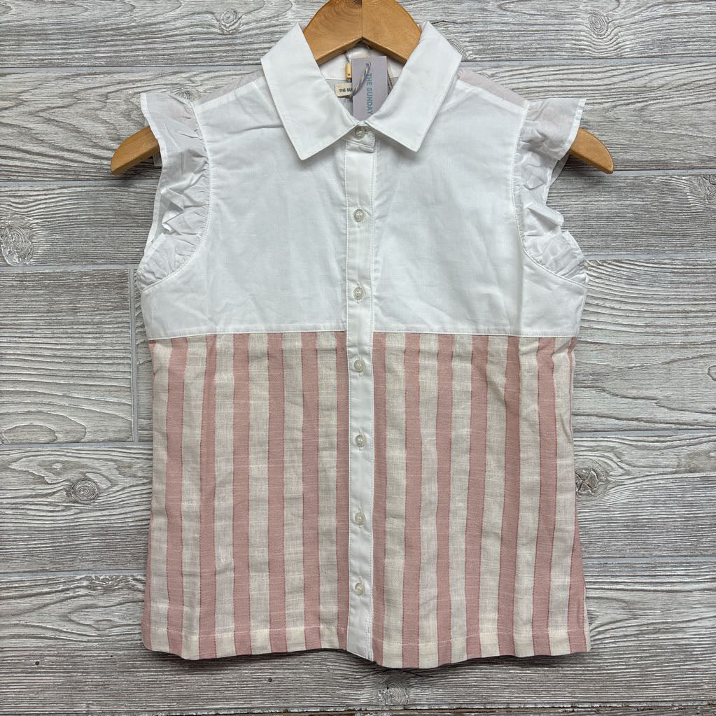 NEW Button Up Collared Shirt Stripes 10-11 *