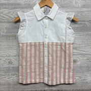 NEW Button Up Collared Shirt Stripes 10-11 *