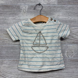 Shirt & Sun Hat Stripes Sailboat 6-9M