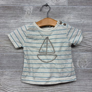 Shirt & Sun Hat Stripes Sailboat 6-9M