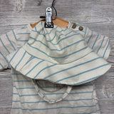 Shirt & Sun Hat Stripes Sailboat 6-9M