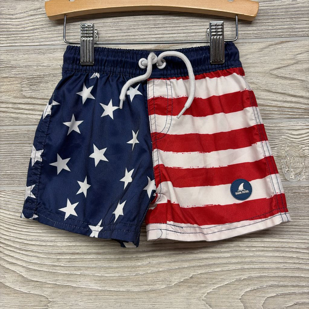 Drawstring Swim Trunks Stars Stripes 6M