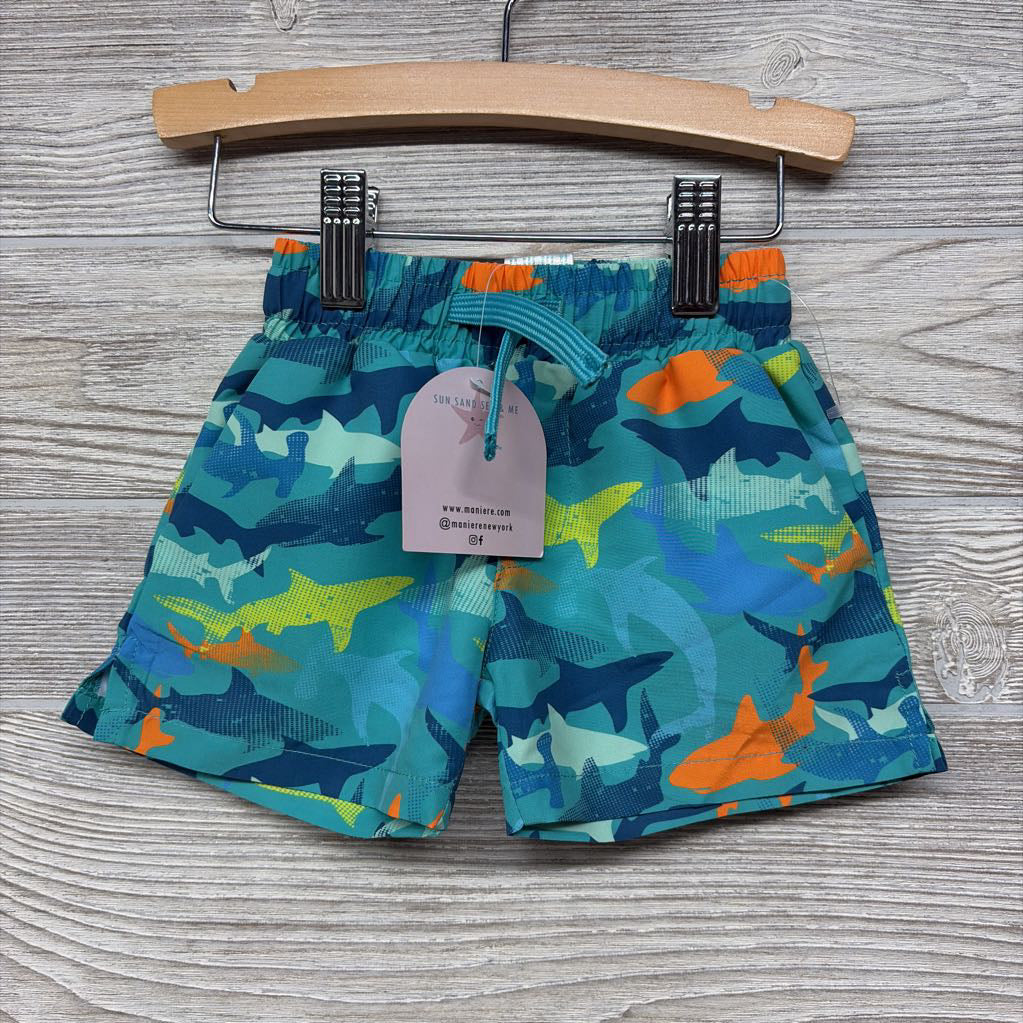 NEW Drawstring Swim Trunks Sharks 6M