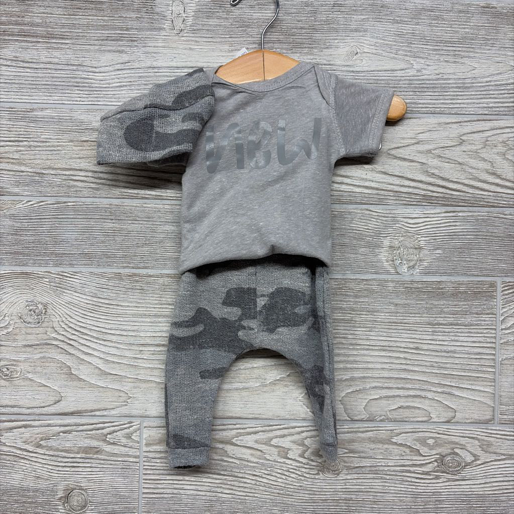 Bodysuit & Camo Pants W/ Hat "New" NB
