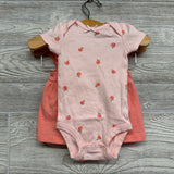 Bodysuit, Textured Flutter Sleeve Dress & Bloomers Peaches 3M