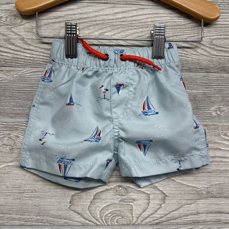 Swim Shirt Little Captain & Trunks Sailboats 3M