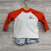 Swim Shirt Little Captain & Trunks Sailboats 3M