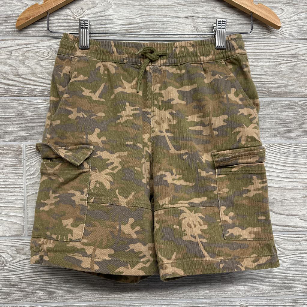 Drawstring Pull On Cargo Shorts Camo Trees 8