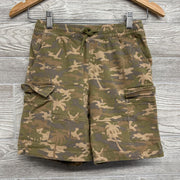 Drawstring Pull On Cargo Shorts Camo Trees 8