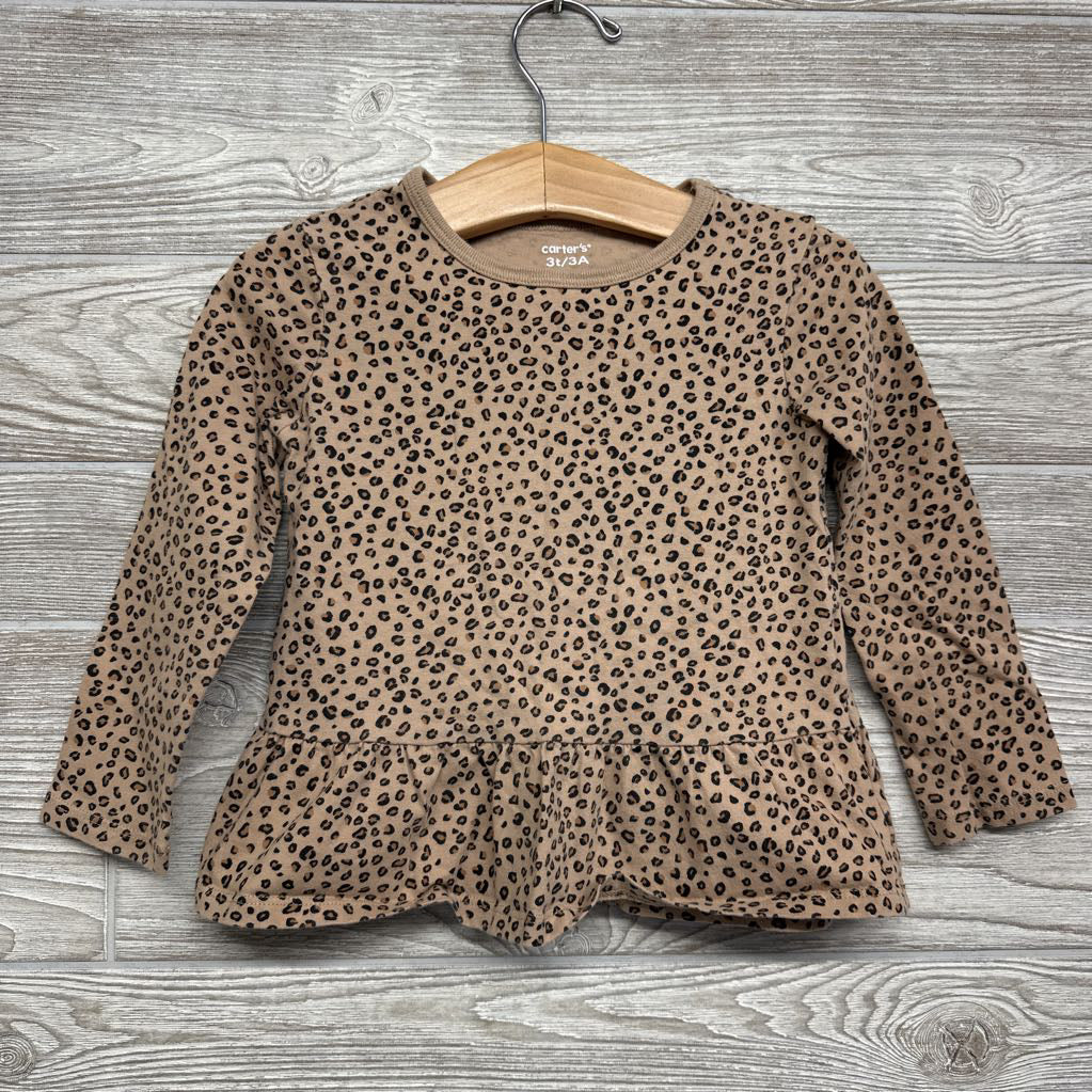 LS Flared Shirt Animal Print 3T