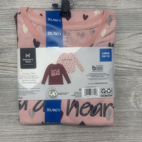 NEW 2 Pk LS Shirts Love Is All You Need/Hearts 10/12
