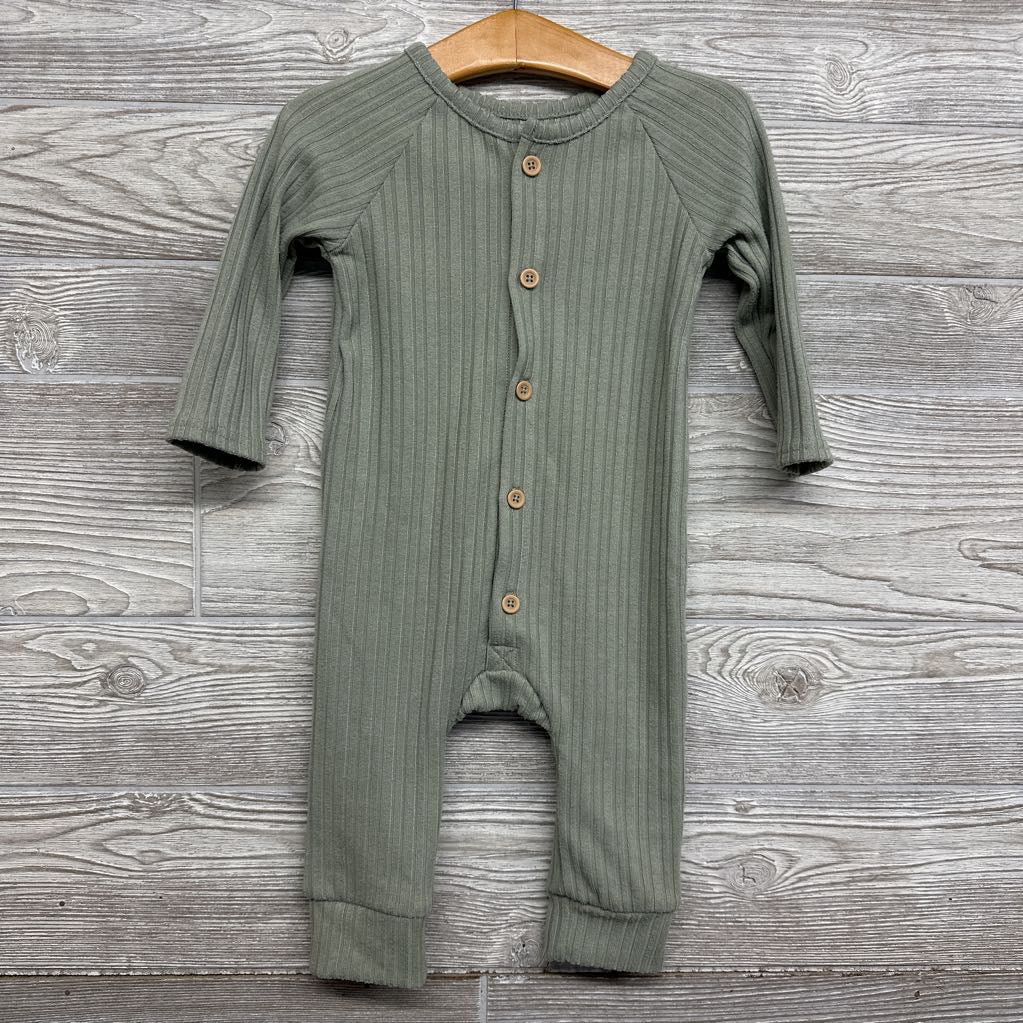 LS Ribbed Button Up Outfit 12M