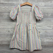 Smocked Puffy Sleeve Dress Stripes 8