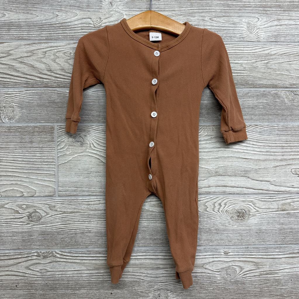 LS Ribbed Button Up Outfit 9-12M