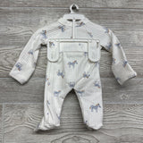 NEW LS Side Snap Ribbed Shirt & Footed Pants Zebras Preemie