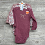 NEW 3 Pk LS Bodysuits Bows Flowers 9M