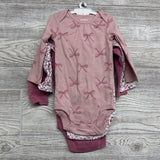 NEW 3 Pk LS Bodysuits Bows Flowers 9M