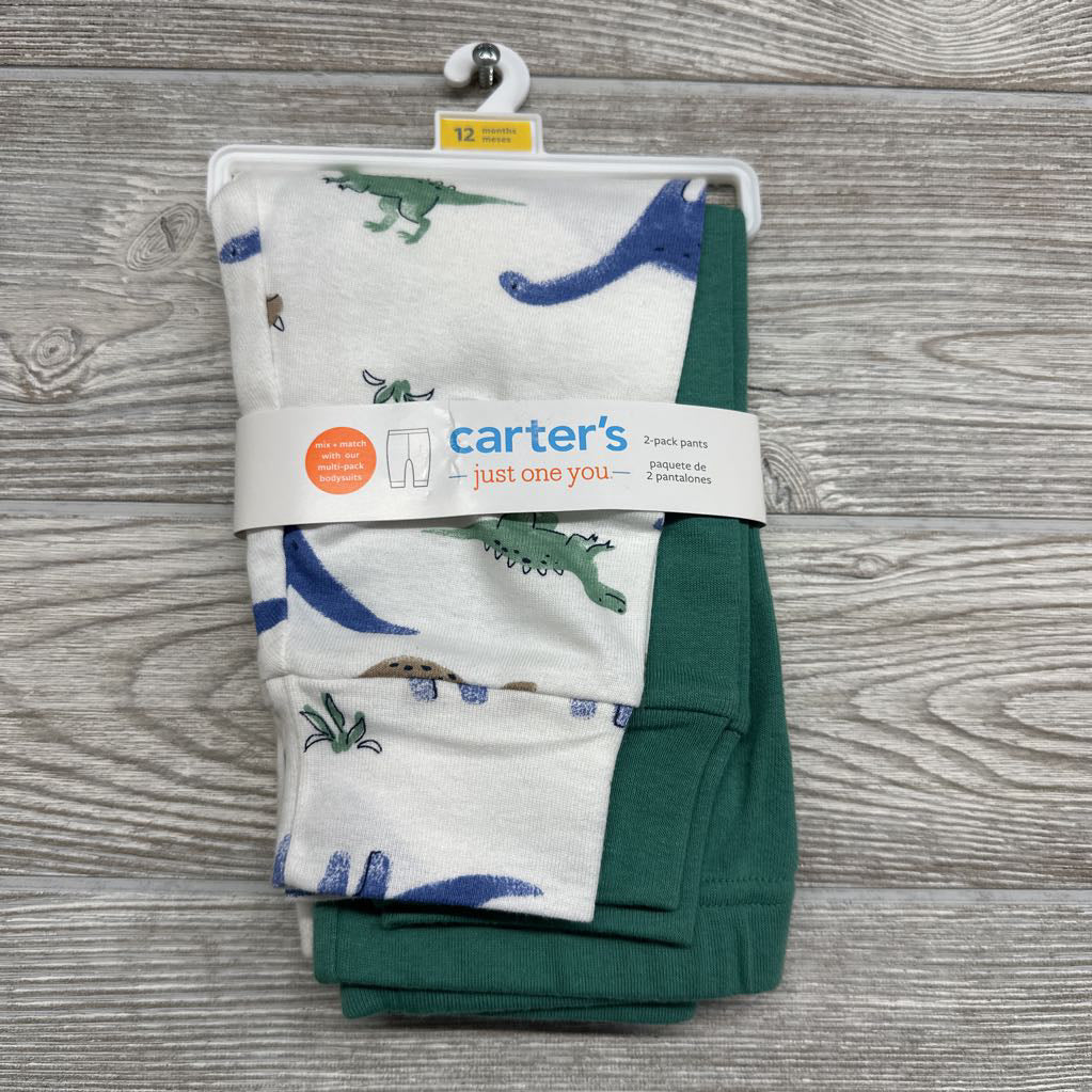 NEW 2 Pk Pants Dinosaurs 12M