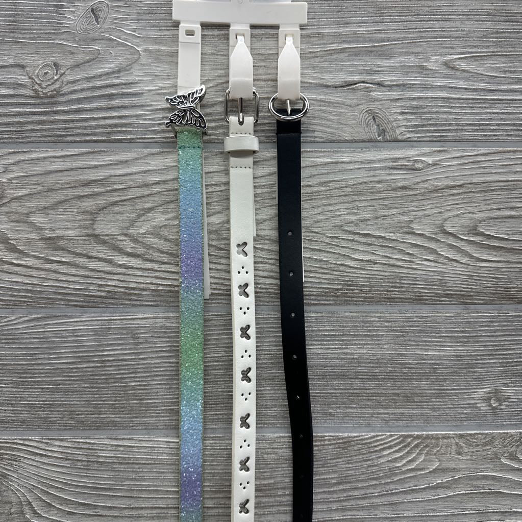 NEW 3 Pk Belts Glitter Butterflies 8