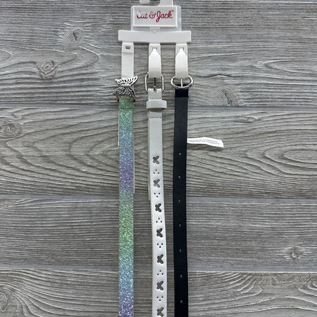 NEW 3 Pk Belts Glitter Butterflies 10-12
