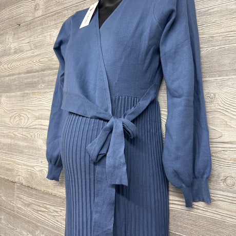 NEW Wrap Dress Puff Sleeve Pleated Skirt Medium