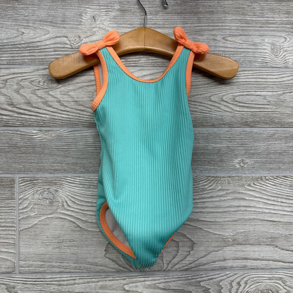 NEW Ribbed Swimsuit Bow Straps 12M