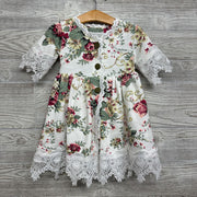 Button Up Dress Flowers 2t