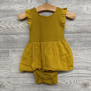 Ribbed Dress Eyelet Ruffle Sleeve 6M
