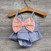 2 Pc Swimsuit Stripes & Bow Dots 12-18M