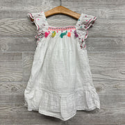 Flutter Sleeve Gauze Dress Embroidery & Tassels 4t