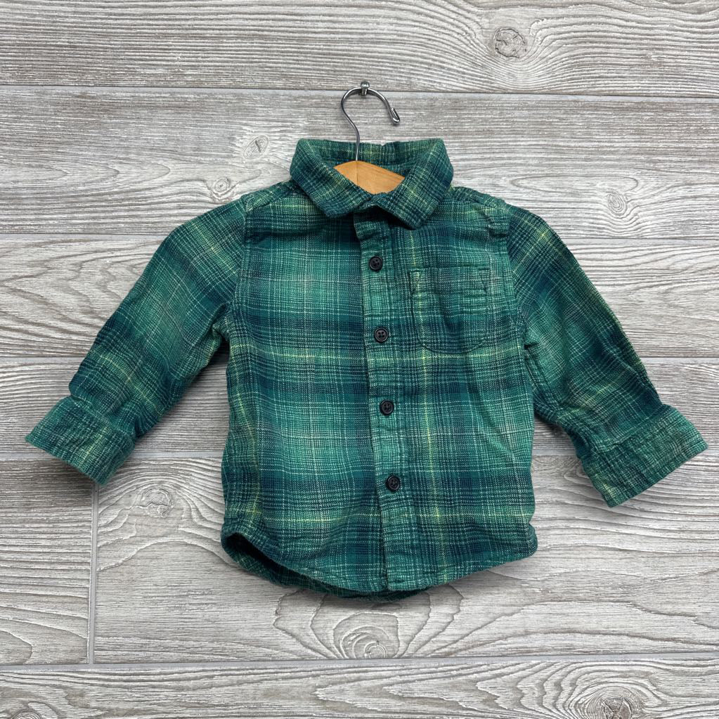 LS Plaid Button Up Flannel Shirt 12M
