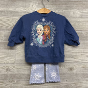Crewneck & Ribbed Flare Pants Snowflakes Anna Elsa 18M