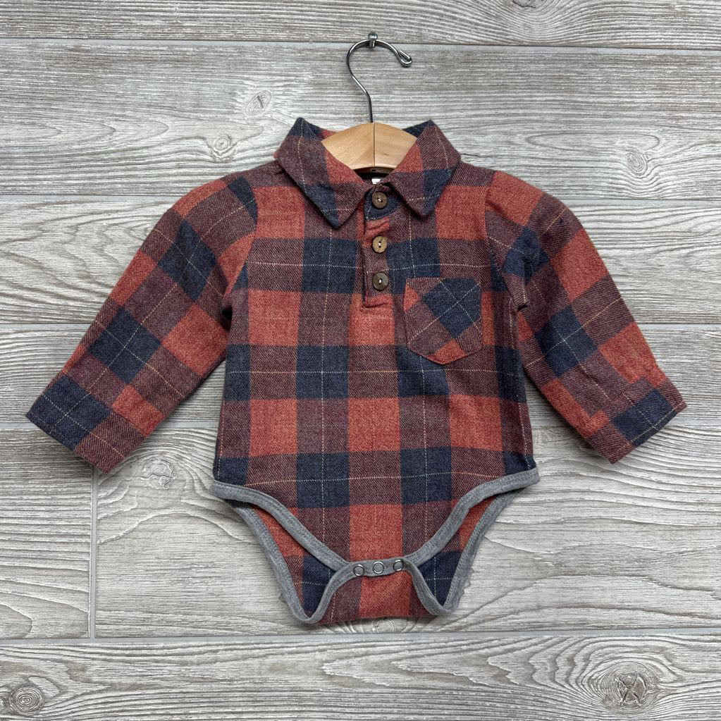 LS Plaid Collared Bodysuit 3M