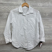 NEW LS Textured Button Up Shirt Stripes 10-12