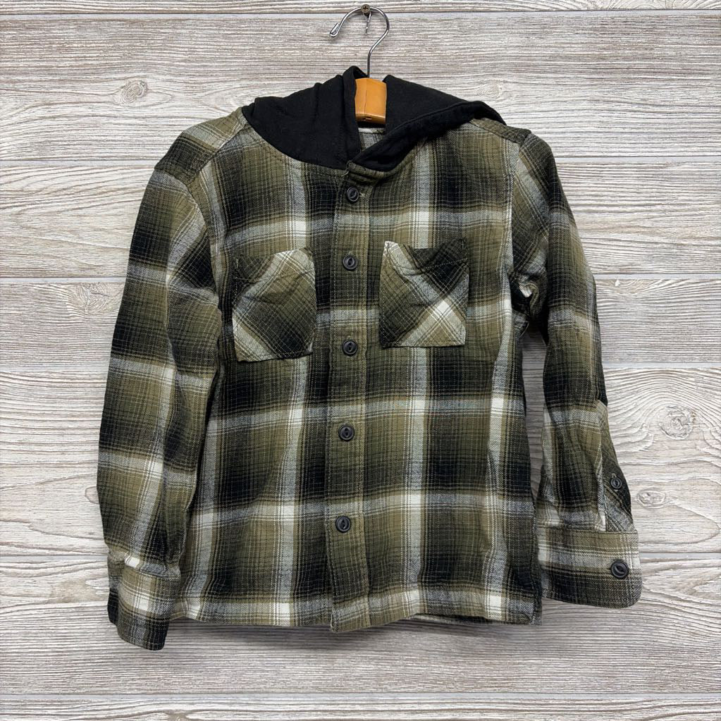 LS Plaid Button Up Shirt W/ Hood 4-5