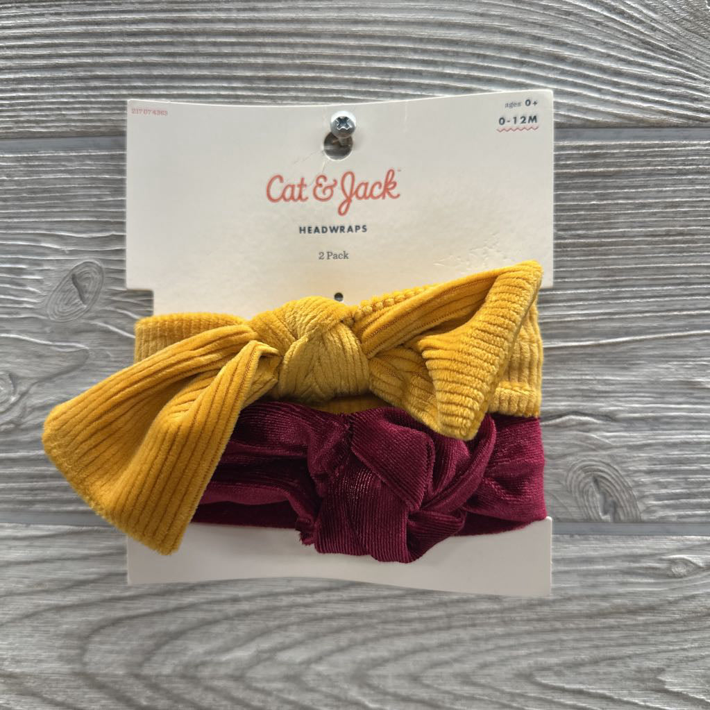 NEW 2 Pk Headwraps Cord & Crushed Velvet