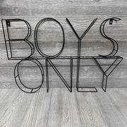 Boys Only Room Sign