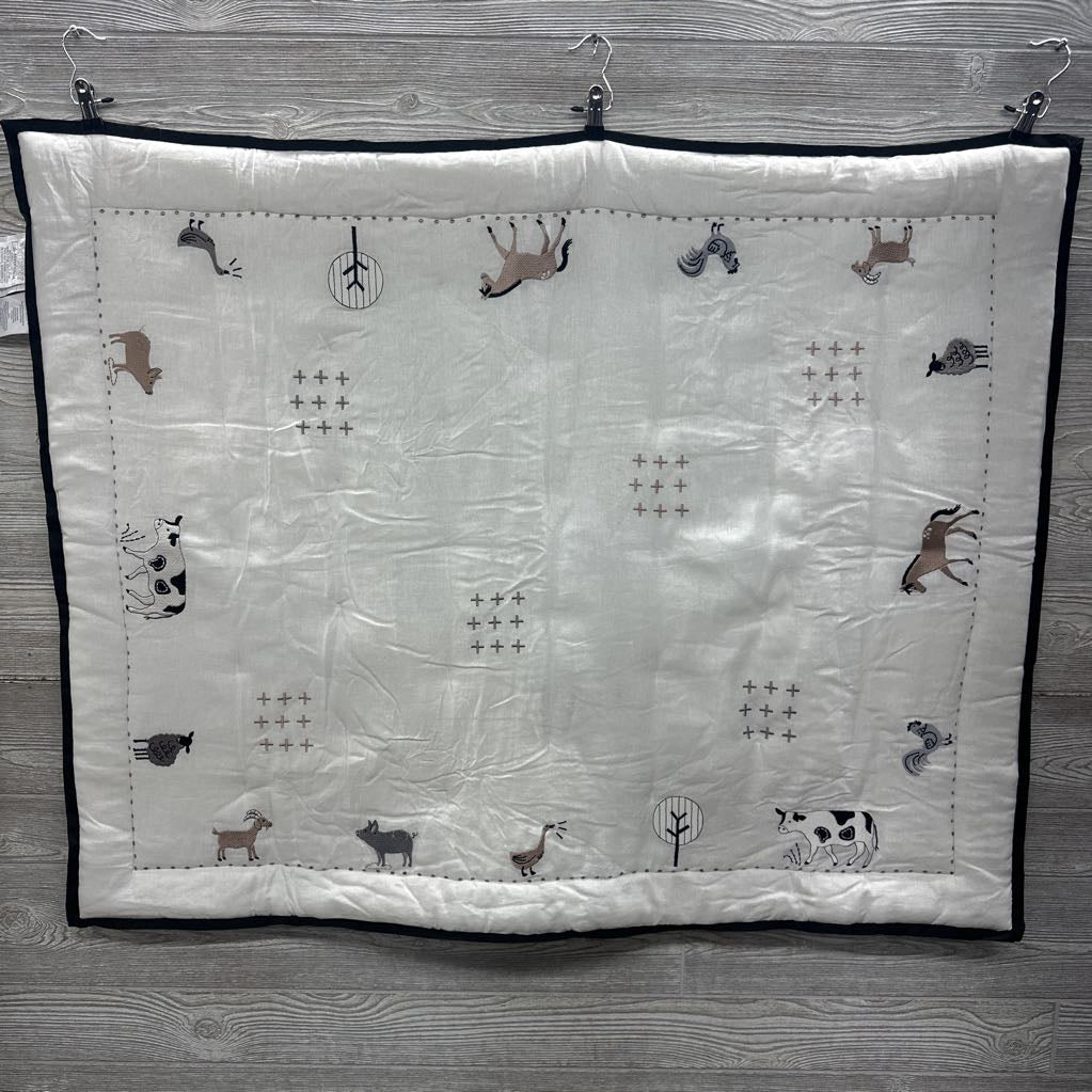 Nw/oT Crib Bedding Quilt, 2 Fitted Sheets, Skirt & Wall Stickers