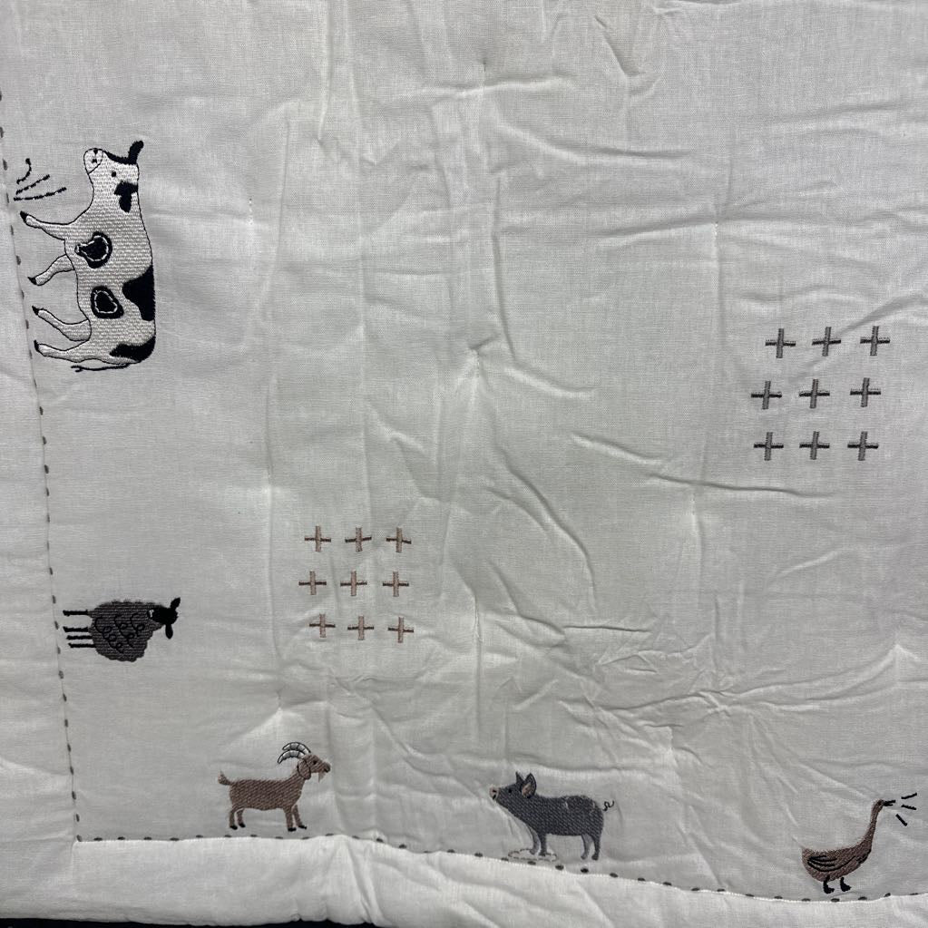 Nw/oT Crib Bedding Quilt, 2 Fitted Sheets, Skirt & Wall Stickers