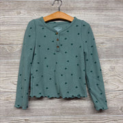 LS Waffle Knit Henley Shirt Hearts 4-5