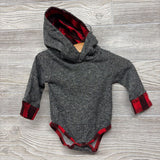 LS Bodysuit W/ Hood & Joggers Buffalo Plaid 0-3M