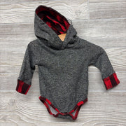 LS Bodysuit W/ Hood & Joggers Buffalo Plaid 0-3M